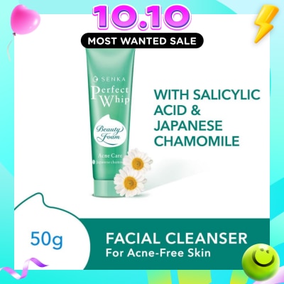 SENKA Perfect Whip Acne Care Beauty Foam Facial Cleanser (Reduce Acne In 4 Weeks, For Acne Prone Skin) 50g image