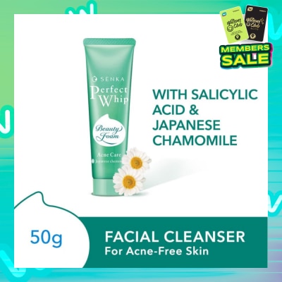 SENKA Perfect Whip Acne Care Beauty Foam Facial Cleanser (Reduce Acne In 4 Weeks, For Acne Prone Skin) 50g