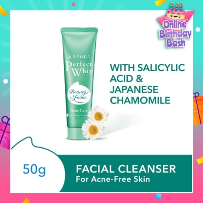 SENKA Perfect Whip Acne Care Beauty Foam Facial Cleanser (Reduce Acne In 4 Weeks, For Acne Prone Skin) 50g