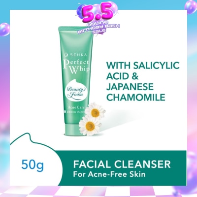 SENKA - Perfect Whip Acne Care Beauty Foam Facial Cleanser (Reduce Acne In 4 Weeks, For Acne Prone Skin) 50g