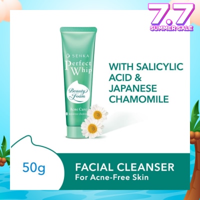 SENKA Perfect Whip Acne Care Beauty Foam Facial Cleanser (Reduce Acne In 4 Weeks, For Acne Prone Skin) 50g