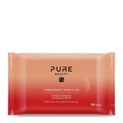 PURE BEAUTY Hydro Glow Makeup Remover Cleansing Wipes Pomegranate 20s