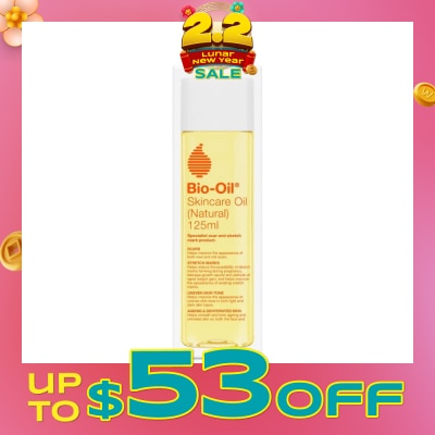 BIO-OIL Skincare Oil (Natural) Hydrate Dry, Damaged Skin While Healing Scars, Stretch Marks 125ml