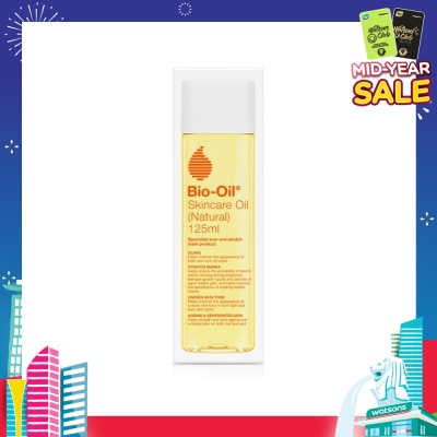BIO-OIL Skincare Oil (Natural) Hydrate Dry, Damaged Skin While Healing Scars, Stretch Marks 125ml
