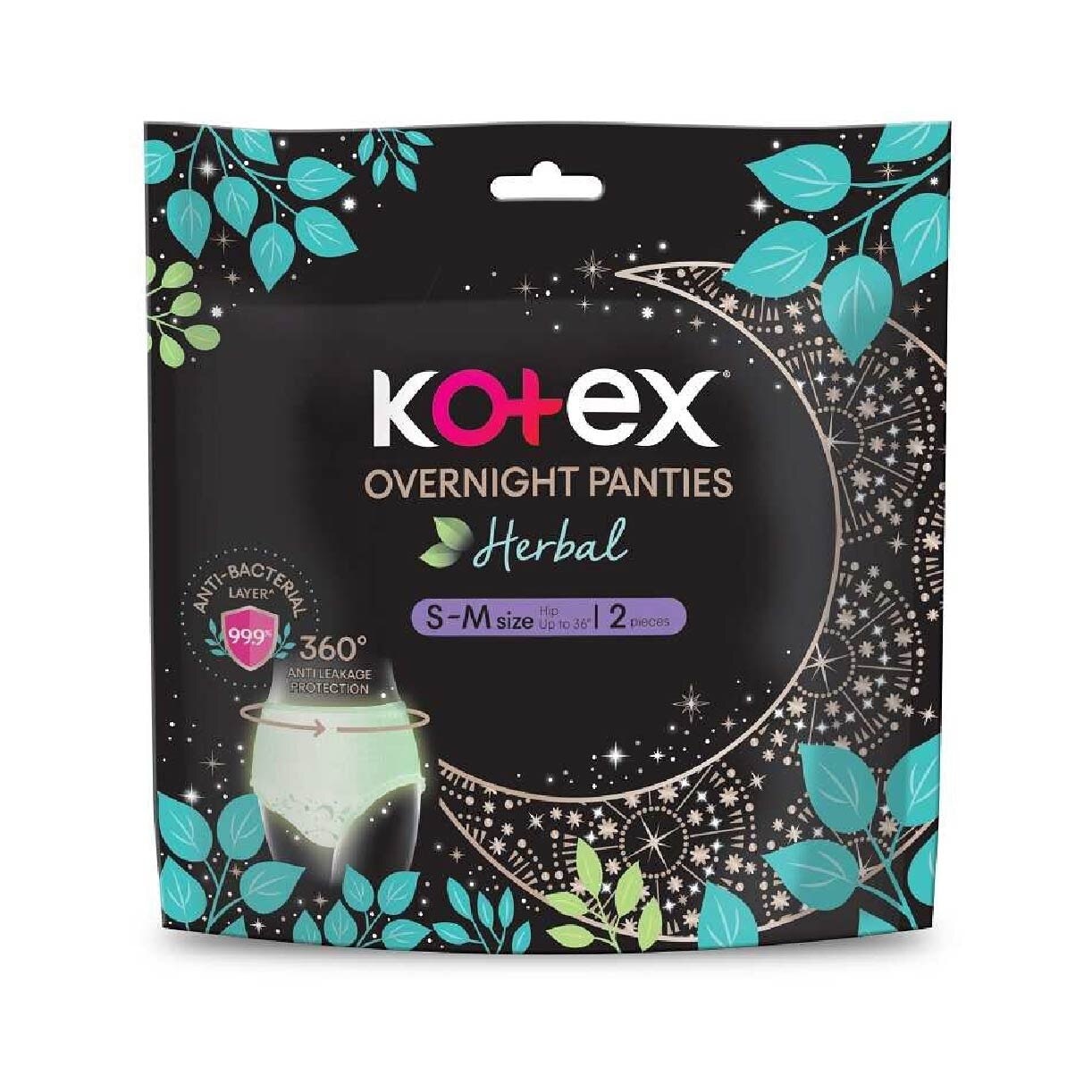 Overnight Panties Herbal Anti-Bacterial Size S-M 2s x 16pkt (per carton)