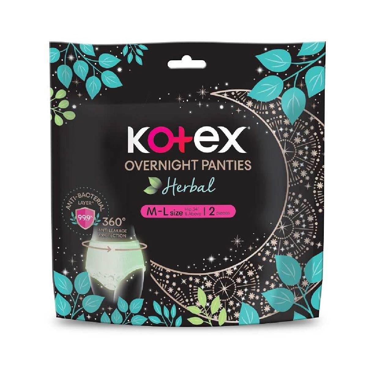 Overnight Panties Herbal Anti-Bacterial Size M-L 2s x 16pkt (per carton)