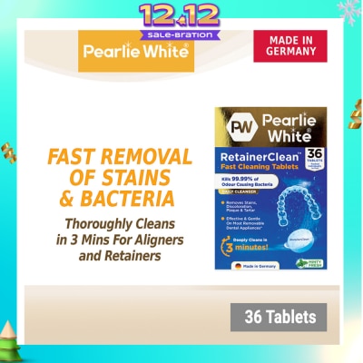 PEARLIE WHITE® Retainerclean Fast Cleaning Tablets (Used Daily To Thoroughly Cleanse Dental Appliances) 36s