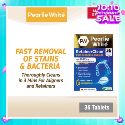 PEARLIE WHITE® Retainerclean Fast Cleaning Tablets (Used Daily To Thoroughly Cleanse Dental Appliances) 36s