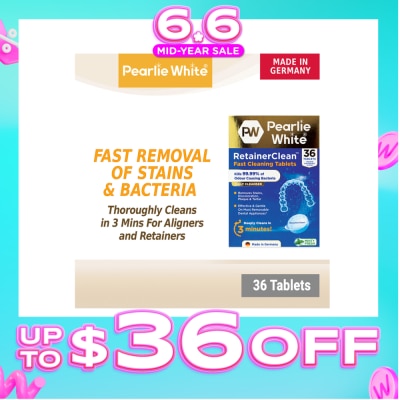 PEARLIE WHITE® - Retainerclean Fast Cleaning Tablets (Used Daily To Thoroughly Cleanse Dental Appliances) 36s