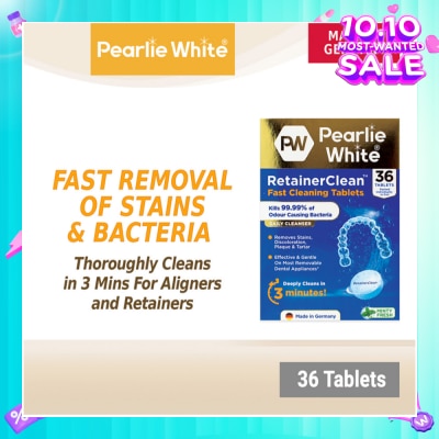 PEARLIE WHITE® Retainerclean Fast Cleaning Tablets (Used Daily To Thoroughly Cleanse Dental Appliances) 36s