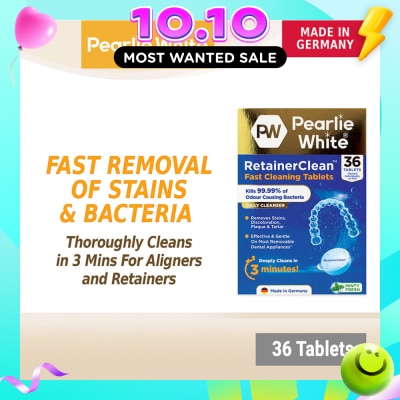 PEARLIE WHITE® Retainerclean Fast Cleaning Tablets (Used Daily To Thoroughly Cleanse Dental Appliances) 36s image