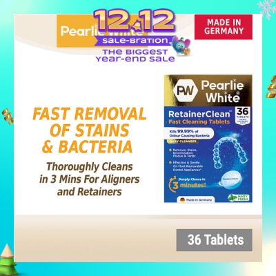 PEARLIE WHITE® Retainerclean Fast Cleaning Tablets (Used Daily To Thoroughly Cleanse Dental Appliances) 36s