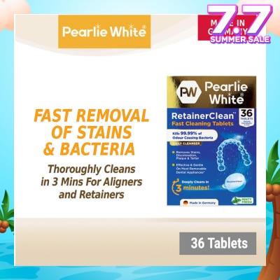 PEARLIE WHITE® Retainerclean Fast Cleaning Tablets (Used Daily To Thoroughly Cleanse Dental Appliances) 36s