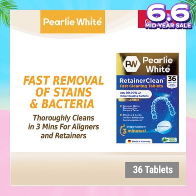 PEARLIE WHITE® Retainerclean Fast Cleaning Tablets (Used Daily To Thoroughly Cleanse Dental Appliances) 36s