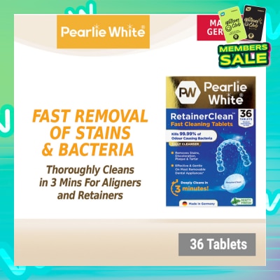 PEARLIE WHITE® Retainerclean Fast Cleaning Tablets (Used Daily To Thoroughly Cleanse Dental Appliances) 36s