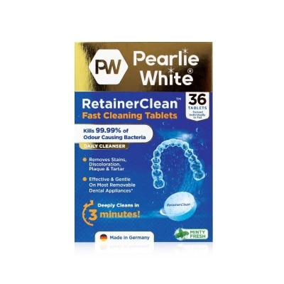 PEARLIE WHITE® Retainerclean Fast Cleaning Tablets (Used Daily To Thoroughly Cleanse Dental Appliances) 36s