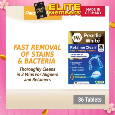 PEARLIE WHITE® Retainerclean Fast Cleaning Tablets (Used Daily To Thoroughly Cleanse Dental Appliances) 36s
