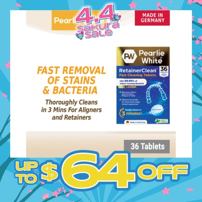 PEARLIE WHITE® - Retainerclean Fast Cleaning Tablets (Used Daily To Thoroughly Cleanse Dental Appliances) 36s