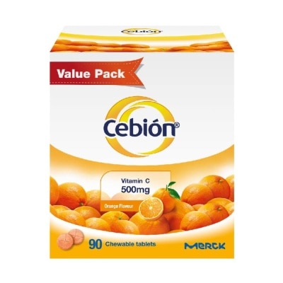 CEBION Chewable Vitamin C Tablet Orange 500mg  (Daily immune support, reduce tiredness, antioxidant protection, healthy skin) 90s