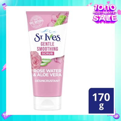 ST IVES Rose Water & Aloe Vera Face Scrub (Gentle Exfoliates) 170g (Expiry: Mar`2026)