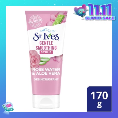 ST IVES Rose Water & Aloe Vera Face Scrub (Gentle Exfoliates) 170g (Expiry: Mar`2026)