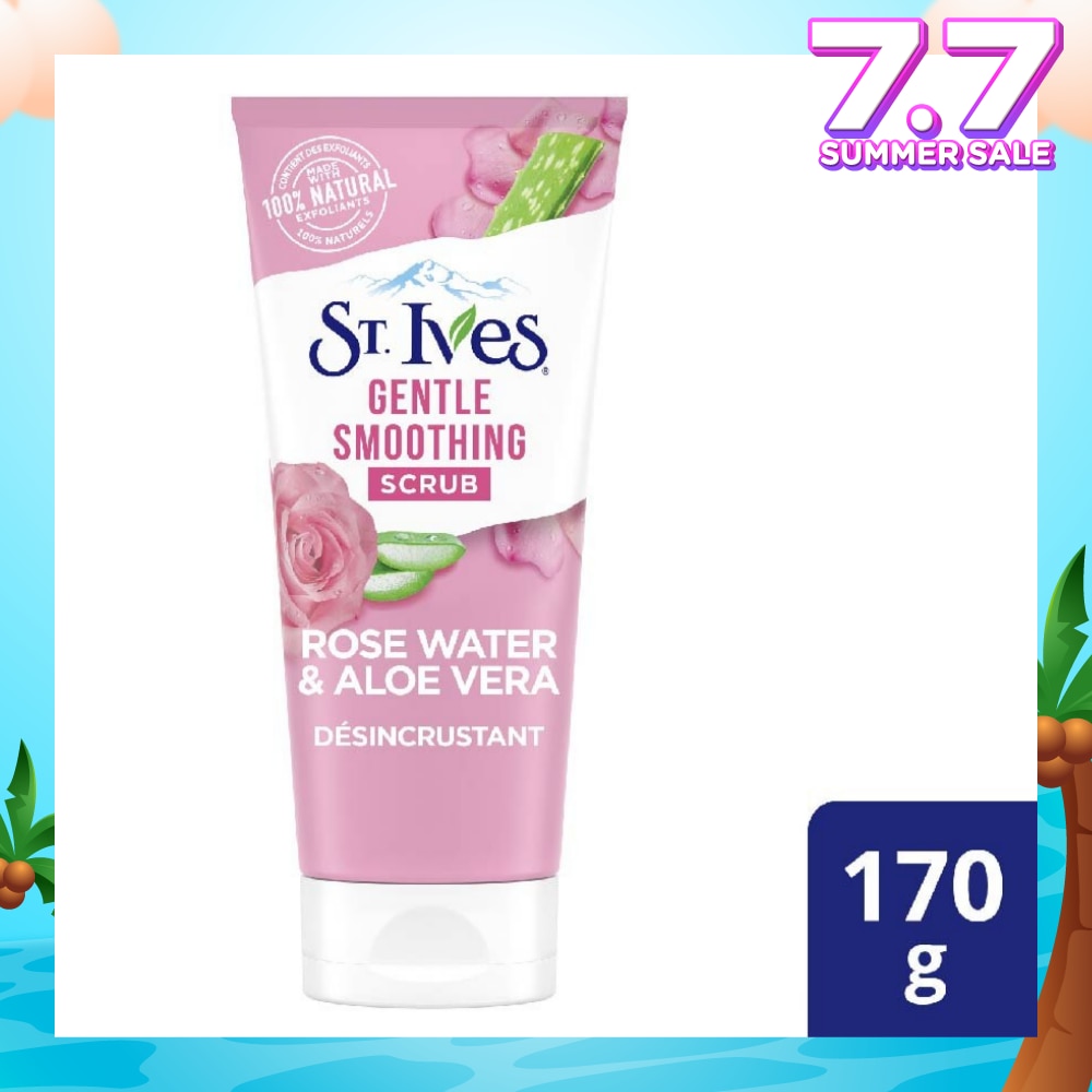 Rose Water & Aloe Vera Face Scrub (Gentle Exfoliates) 170g