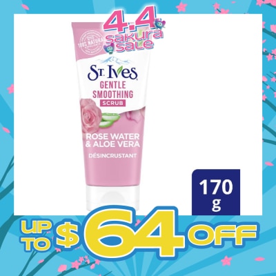 ST IVES - Rose Water & Aloe Vera Face Scrub (Gentle Exfoliates) 170g