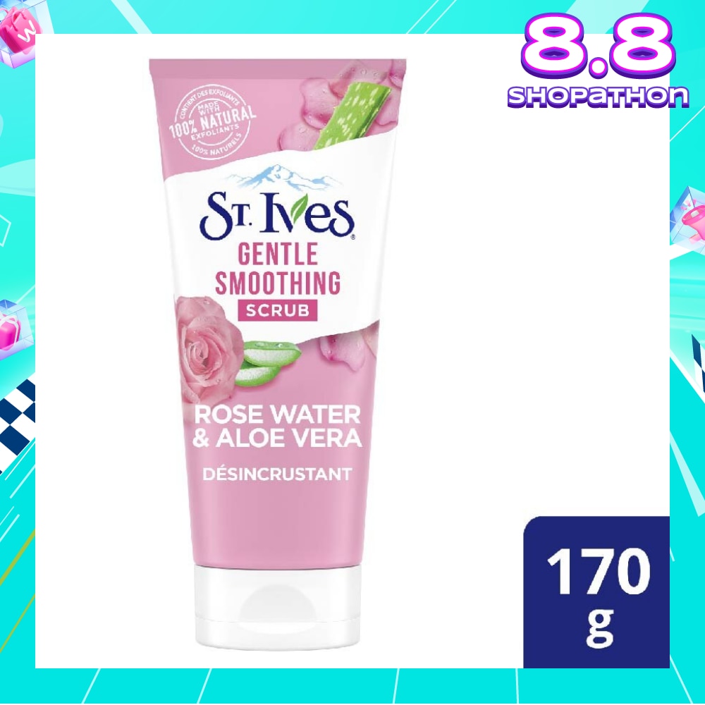 Rose Water & Aloe Vera Face Scrub (Gentle Exfoliates) 170g