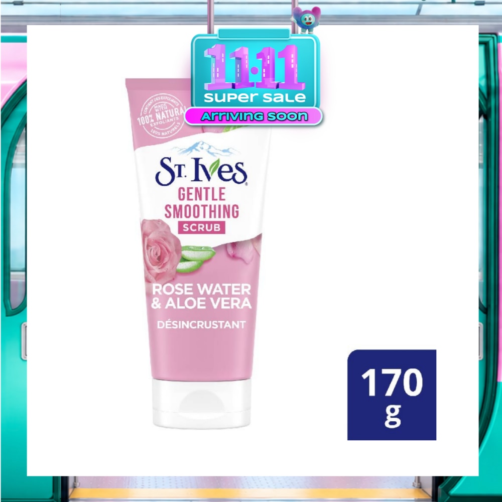 Rose Water & Aloe Vera Face Scrub (Gentle Exfoliates) 170g image