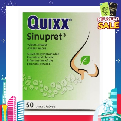 QUIXX Sinupret Coated Tablet 50s (Expiry: Oct`2025)