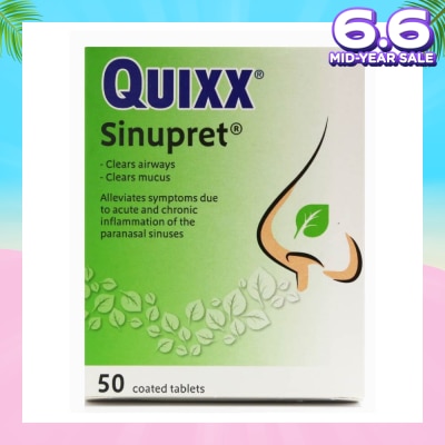 QUIXX Sinupret Coated Tablet 50s (Expiry: Oct`2025)