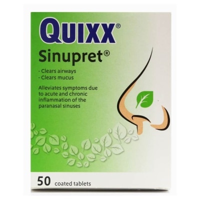 QUIXX Sinupret Coated Tablets (Alleviate Symptoms Of Acute And Chronic Inflammation Of The Paranasal Sinuses) 50s