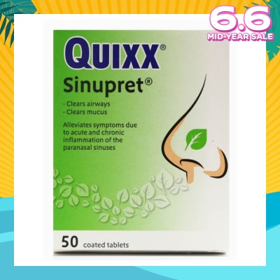 QUIXX Sinupret Coated Tablet 50s (Expiry: Oct`2025)