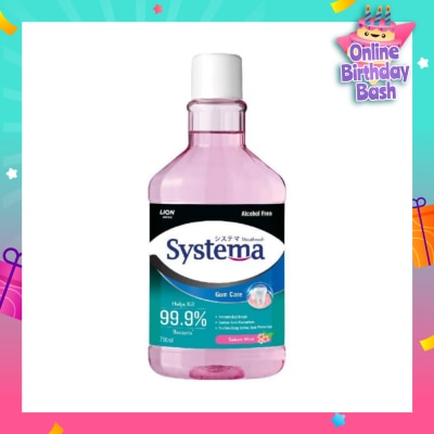 SYSTEMA Gum Care Mouthwash Sakura Mint (Prevent Gum Problem Provide Long Lasting Protection) 750ml