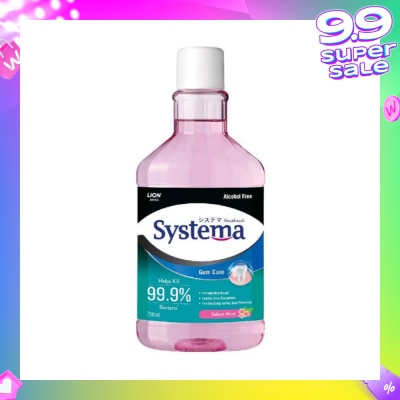 SYSTEMA Gum Care Mouthwash Sakura Mint (Prevent Gum Problem Provide Long Lasting Protection) 750ml