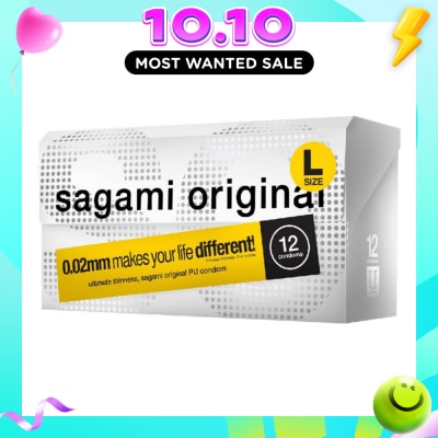 SAGAMI Original PU Condom 0.02mm L Size (Ultra Thinness + Suitable for Users with Latex Allergy) 12s image