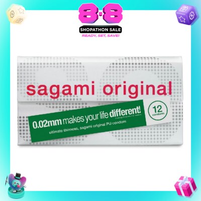 SAGAMI - Original PU Condom 0.02mm (Ultra Thinness + Suitable for Users with Latex Allergy) 12s
