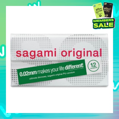 SAGAMI Original PU Condom 0.02mm (Ultra Thinness + Suitable for Users with Latex Allergy) 12s