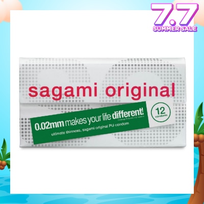 SAGAMI Original PU Condom 0.02mm (Ultra Thinness + Suitable for Users with Latex Allergy) 12s