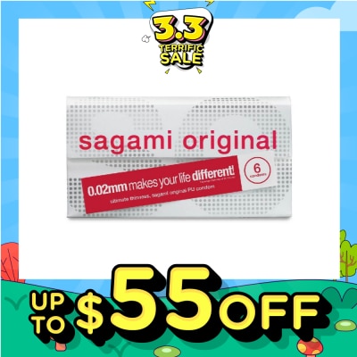 SAGAMI Original PU Condom 0.02mm (Ultra Thinness + Suitable for Users with Latex Allergy) 6s