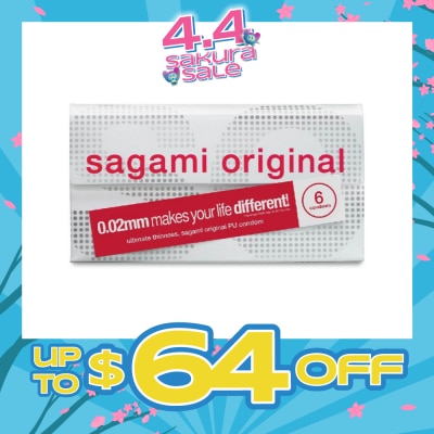 SAGAMI - Original PU Condom 0.02mm (Ultra Thinness + Suitable for Users with Latex Allergy) 6s