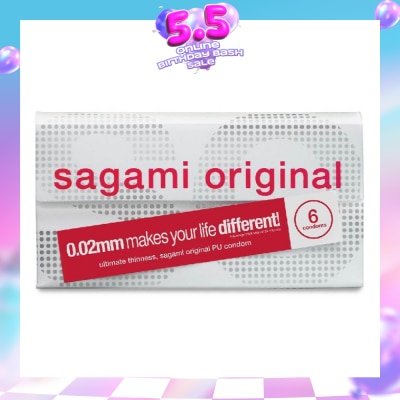 SAGAMI - Original PU Condom 0.02mm (Ultra Thinness + Suitable for Users with Latex Allergy) 6s