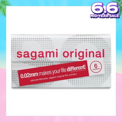 SAGAMI Original PU Condom 0.02mm (Ultra Thinness + Suitable for Users with Latex Allergy) 6s