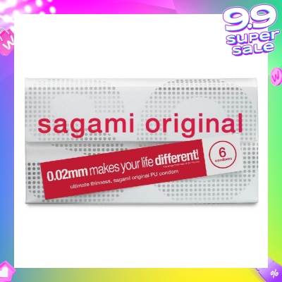 SAGAMI Original PU Condom 0.02mm (Ultra Thinness + Suitable for Users with Latex Allergy) 6s