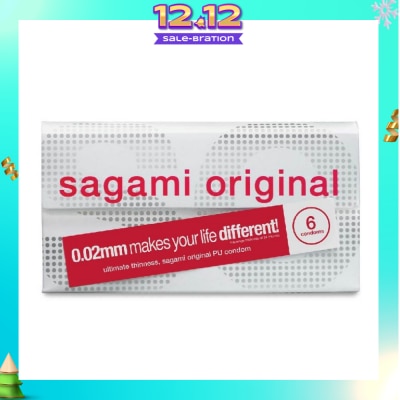 SAGAMI Original PU Condom 0.02mm (Ultra Thinness + Suitable for Users with Latex Allergy) 6s