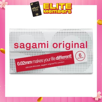 SAGAMI Original PU Condom 0.02mm (Ultra Thinness + Suitable for Users with Latex Allergy) 6s