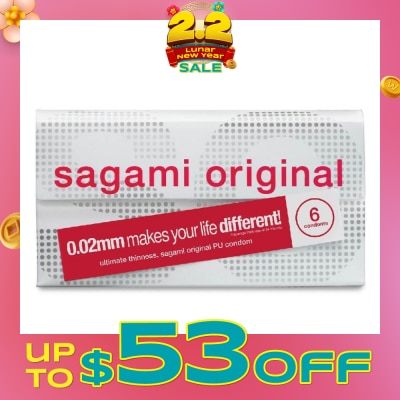SAGAMI Original PU Condom 0.02mm (Ultra Thinness + Suitable for Users with Latex Allergy) 6s