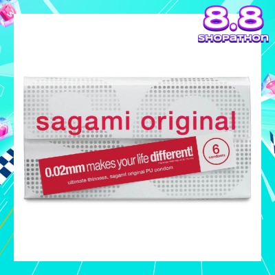 SAGAMI Original PU Condom 0.02mm (Ultra Thinness + Suitable for Users with Latex Allergy) 6s
