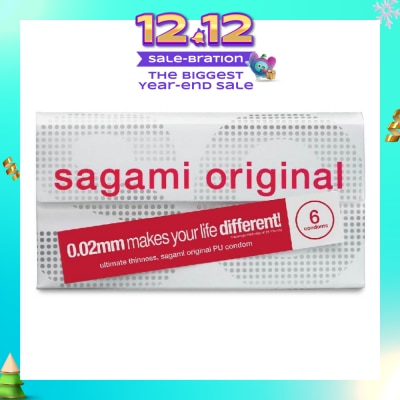 SAGAMI Original PU Condom 0.02mm (Ultra Thinness + Suitable for Users with Latex Allergy) 6s