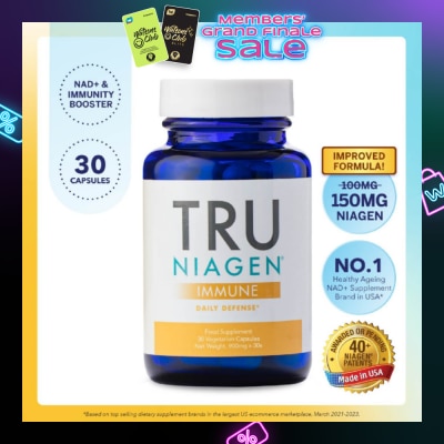 TRU NIAGEN Immune Daily Defence Food Supplement Vegetarian Capsules (Support Healthy Immune Cell Function + Maintain Beauty) 30s